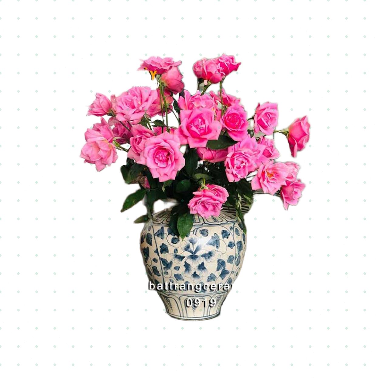 Chum cắm hoa men rạn 31cm gốm sứ Bát Tràng trang trí đẹp 