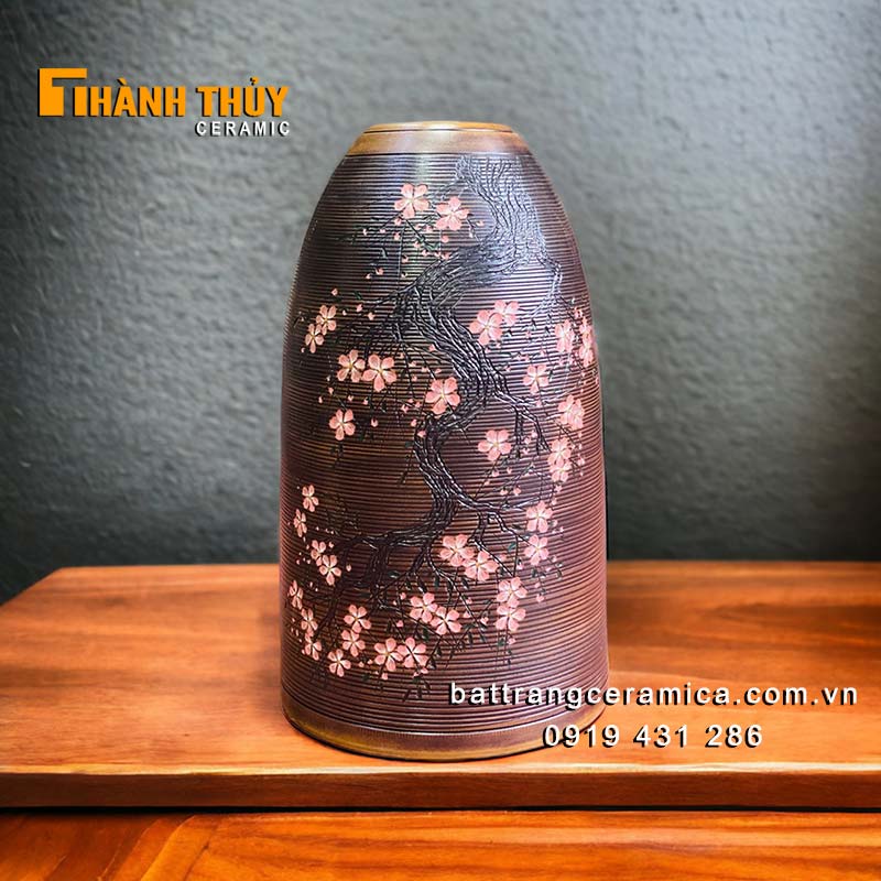 Bình chuông cắm đào 62cm sang trọng quà tặng ý nghĩa 