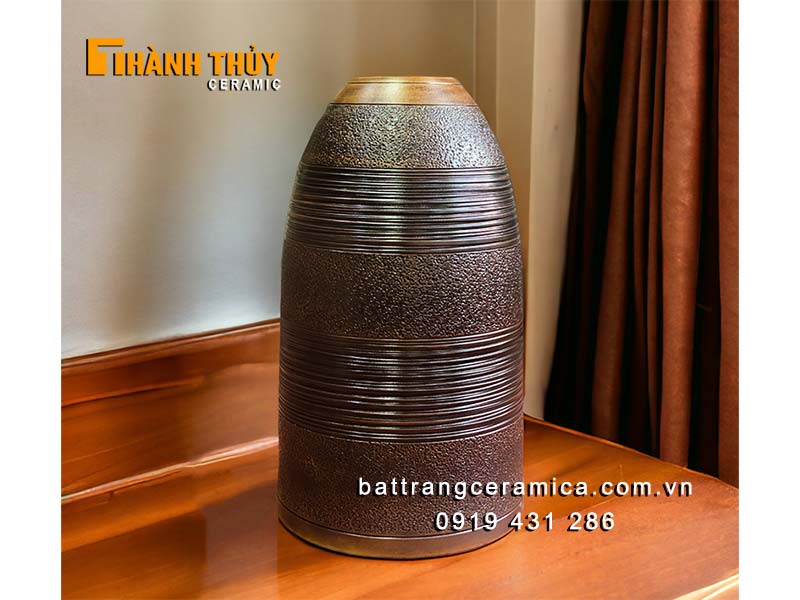 Lọ hoa chuông Bát Tràng 52cm Trang trí Tết cắm đào đẹp 