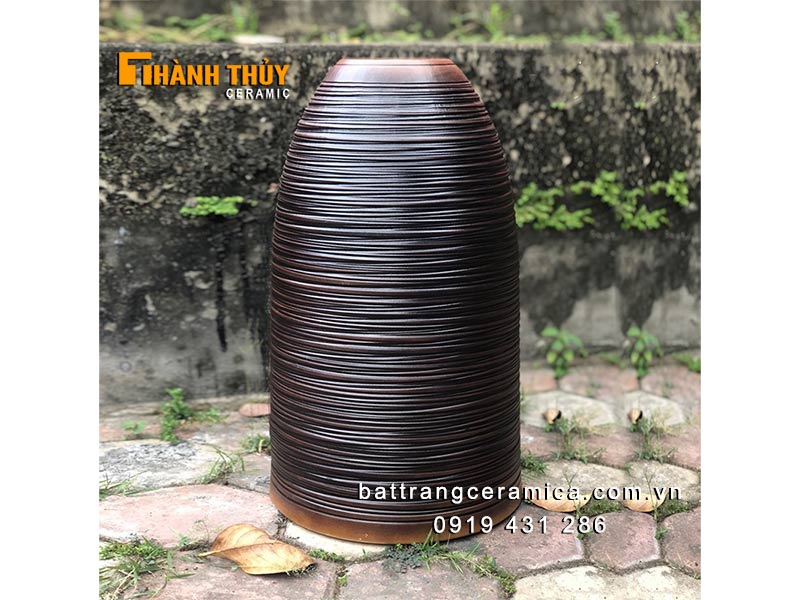 Bình chuông gốm sứ cắm đào 52cm bền đẹp phong thủy tốt 
