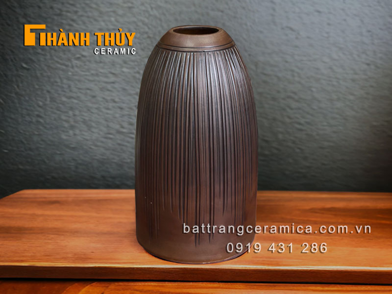 Lọ hoa chuông 41cm gốm sứ Bát Tràng cắm đào Tết đẹp sang trọng 