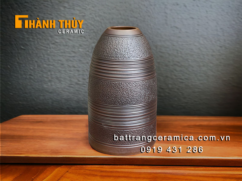 Bình chuông cắm đào Tết 41cm Bát Tràng đẹp sang trọng