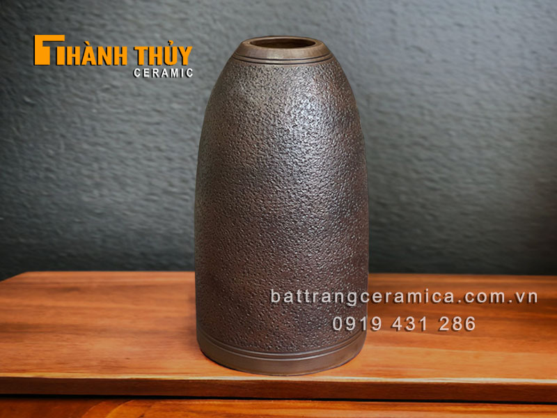 Bình chuông cắm đào tết 41cm gốm sứ Bát Tràng sang trọng