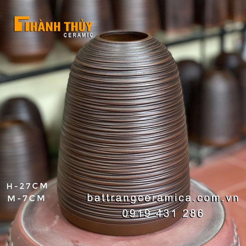 Bình chuông ganh 27cm gốm sứ Bát Tràng độc đáo trang trí Tết