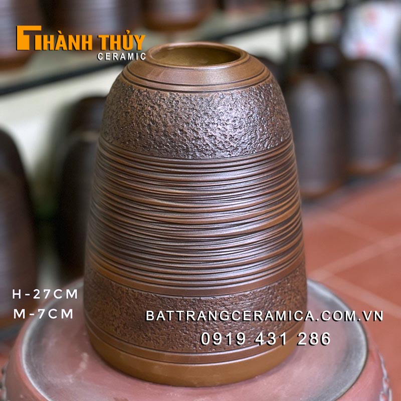 Bình chuông cắm hoa Bát Tràng 27cm sang trọng trang trí Tết