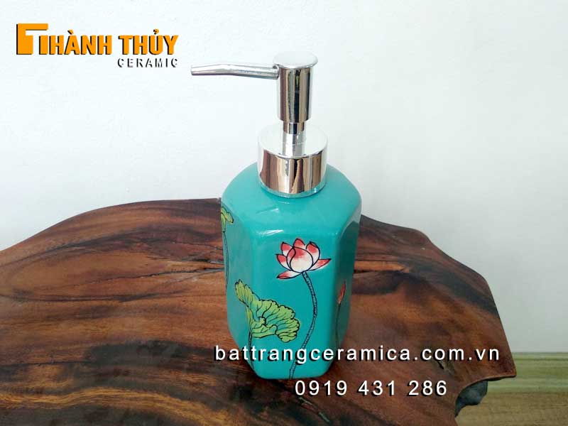 Bình đựng dầu gội sữa tắm sen xanh lục bảo tiện lợi sang trọng