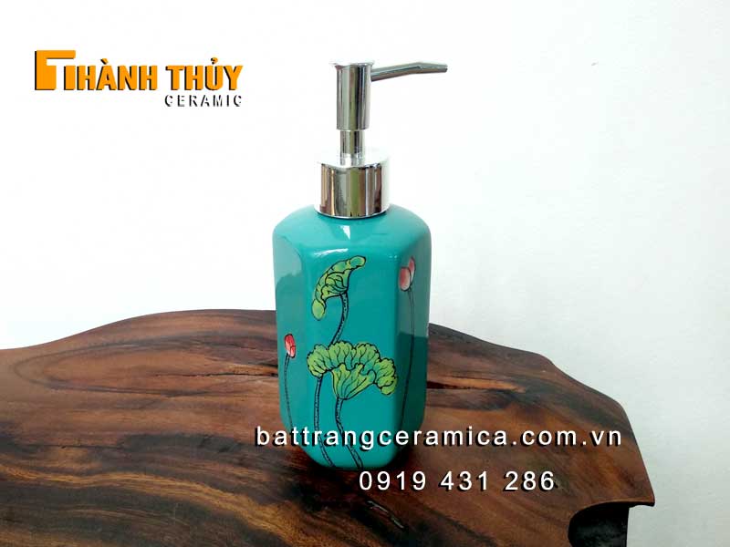 Bình đựng dầu gội sữa tắm sen xanh lục bảo tiện lợi sang trọng
