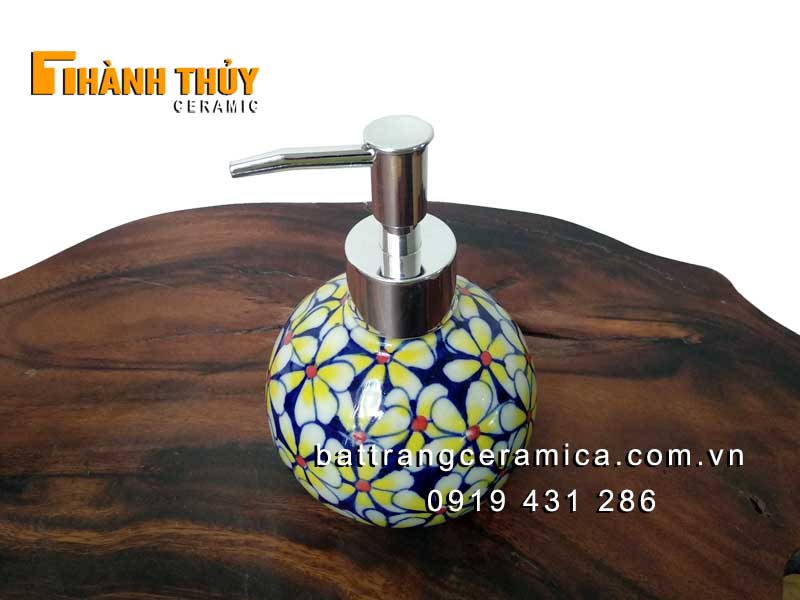 Bình đựng xà phòng sứ Bát Tràng sang trọng đa dạng mẫu mã tiện lợi