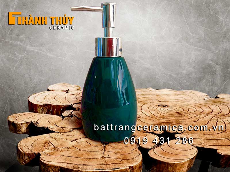 Bình đựng dầu gội sữa tắm xanh lục kiểu xoài sang trọng khách sạn 