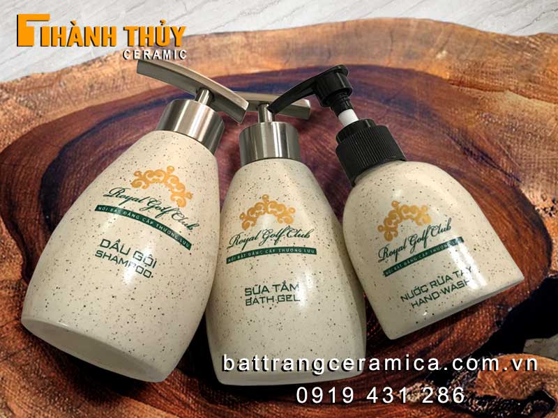 Bình dầu gội sữa tắm men cát sang trọng tiện lợi cho khách sạn resort Bình dầu gội sữa tắm men cát sang trọng tiện lợi cho khách sạn resort
