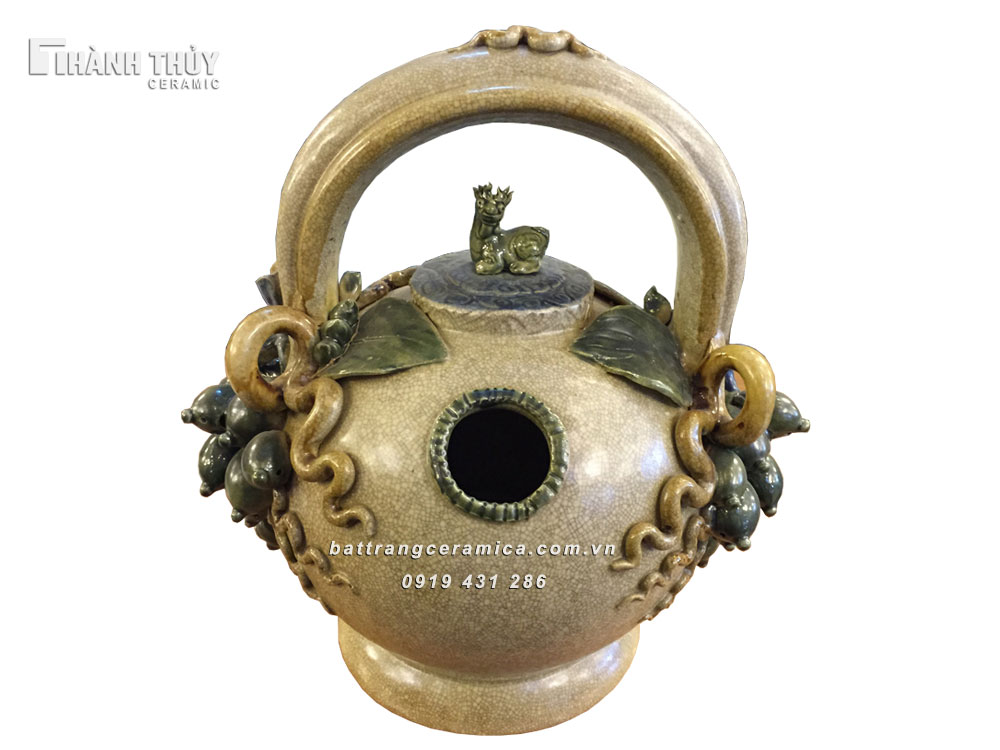 Bình vôi trầu cau đại 33cm chất liệu bền đẹp, quà tặng ý nghĩa