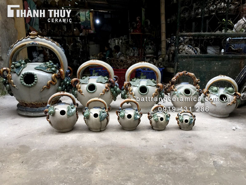 Bình vôi sứ đắp trầu cau 13cm độc đáo quà tặng truyền thống Bình vôi sứ đắp trầu cau 13cm độc đáo quà tặng truyền thống