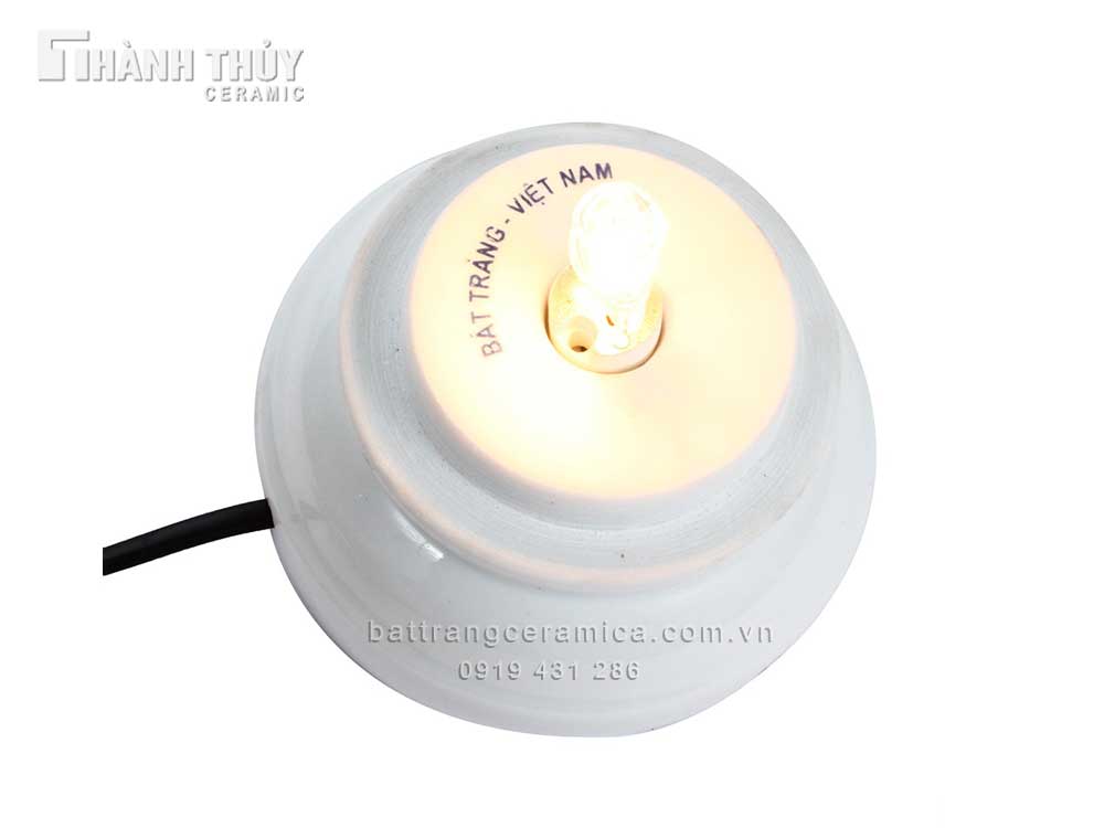 Đèn tinh dầu vẽ Trúc men Lam cao cấp Bát Tràng thư giãn thư thái