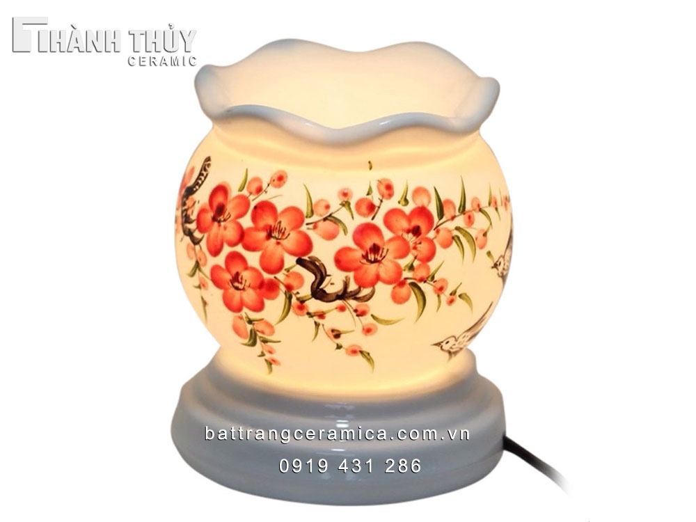 Đèn xông tinh dầu Loe hoa Đào quà tặng cao cấp giá tốt