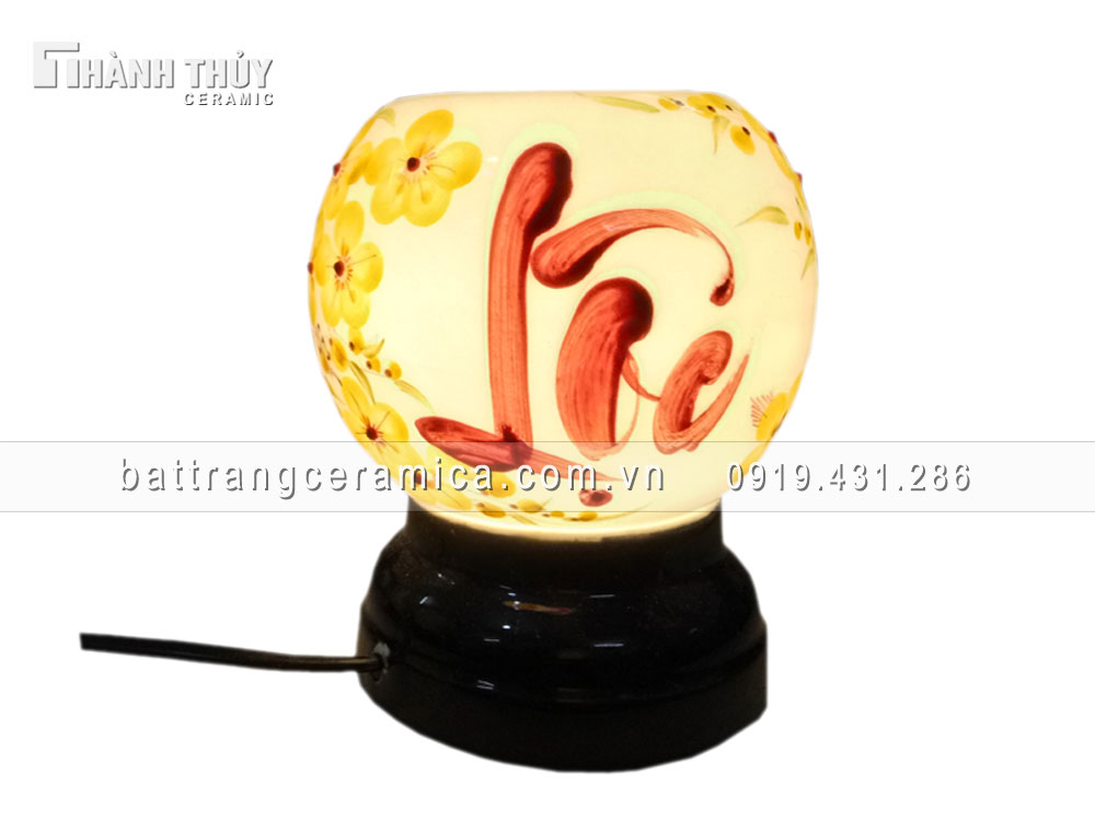 Đèn xông tinh dầu hoa Mai chữ Lộc quà tặng sang trọng độc đáo