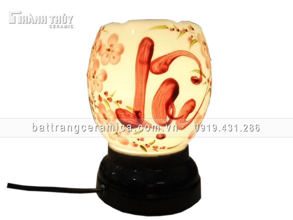 Đèn xông tinh dầu chữ Lộc hoa Đào quà tặng đẹp cao cấp giá tốt