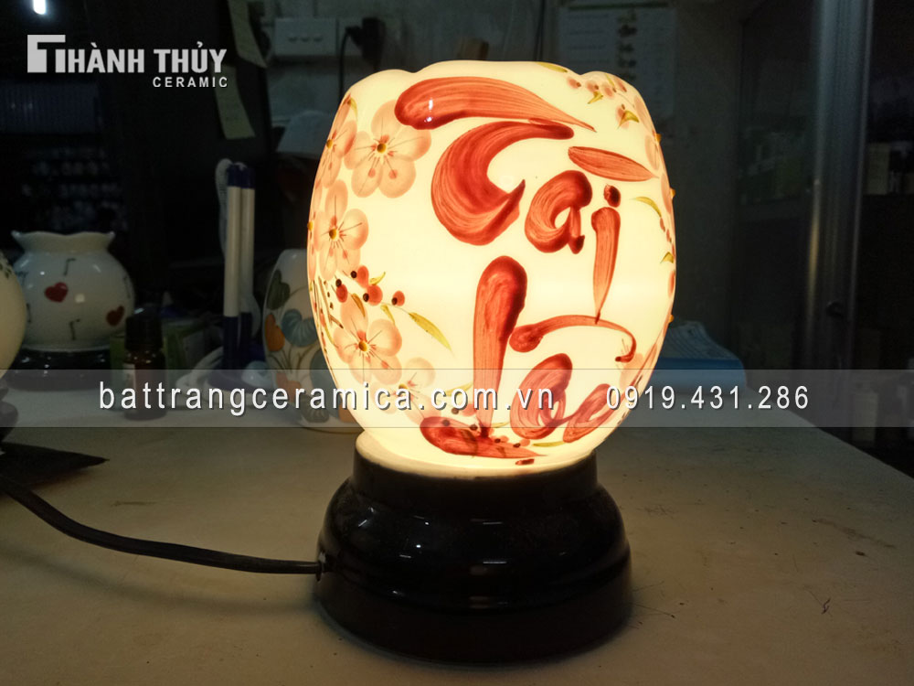 Đèn xông tinh dầu hoa Đào Tài Lộc quà tặng ý nghĩa giá tốt
