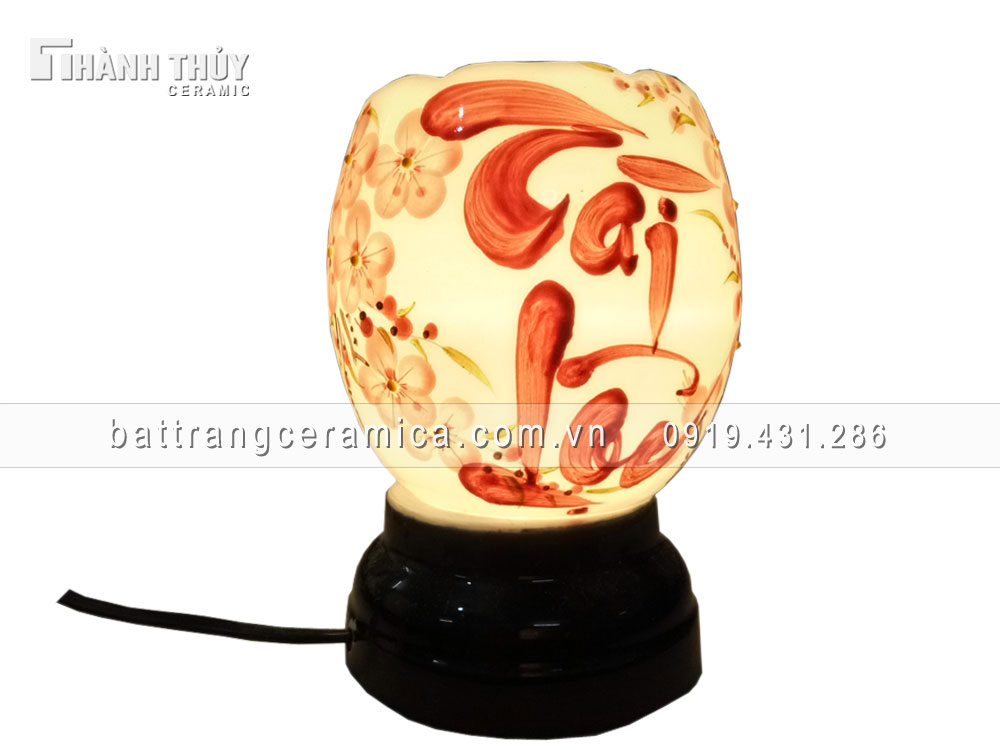 Đèn xông tinh dầu hoa Đào Tài Lộc quà tặng ý nghĩa giá tốt 