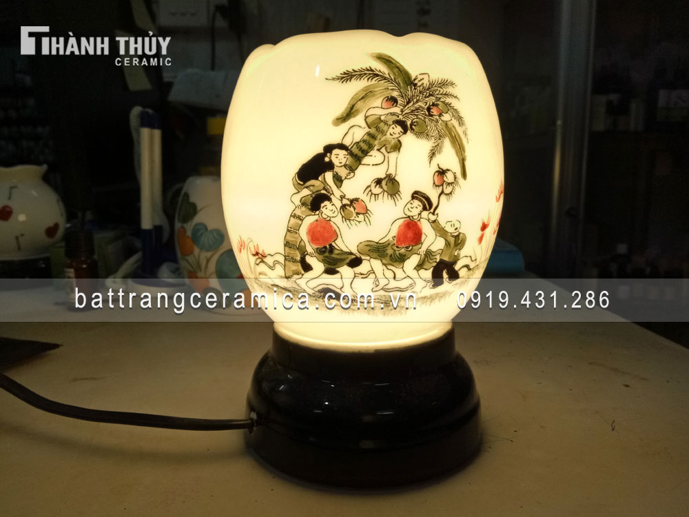 Đèn xông tinh dầu họa tiết dừa quà tặng sang trọng giá tốt