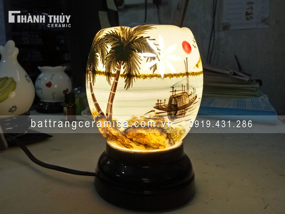 Đèn xông tinh dầu thuyền nan quà tặng độc đáo giá tốt