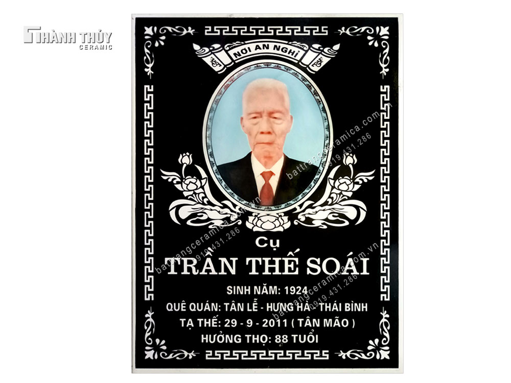 Bia mộ sứ ảnh 30x40cm Bát Tràng cao cấp giao nhanh Bia mộ sứ ảnh 30x40cm Bát Tràng cao cấp giao nhanh