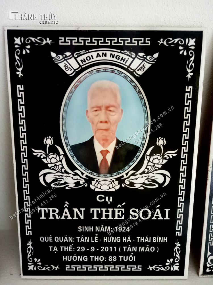 Bia mộ sứ ảnh 30x40cm Bát Tràng cao cấp giao nhanh Bia mộ sứ ảnh 30x40cm Bát Tràng cao cấp giao nhanh