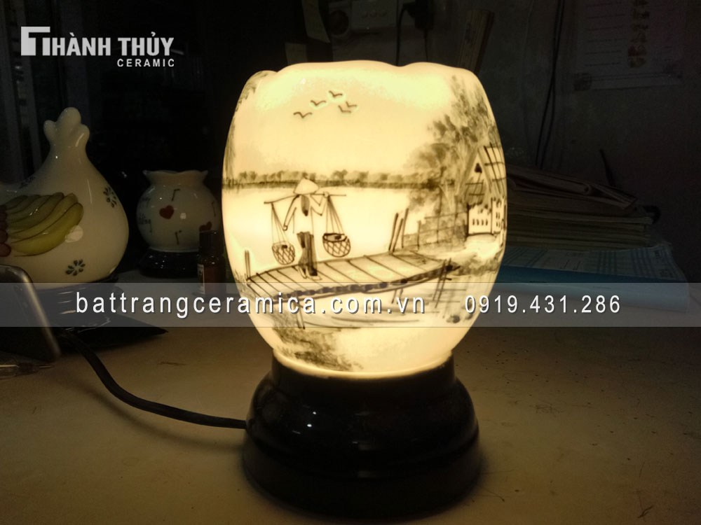 Đèn xông tinh dầu miền quê sông nước quà tặng ý nghĩa