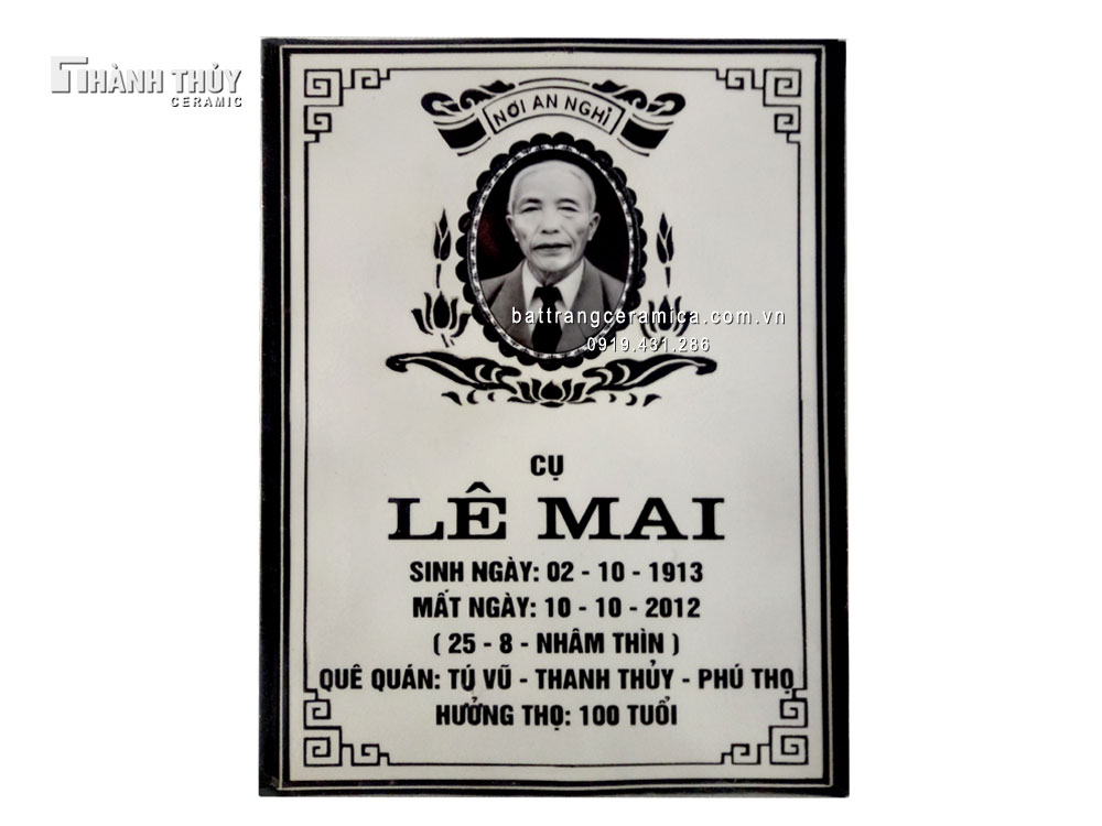 Bia mộ sứ Bát Tràng 30x40cm cao cấp Quà tặng ý nghĩa Bia mộ sứ Bát Tràng 30x40cm cao cấp Quà tặng ý nghĩa