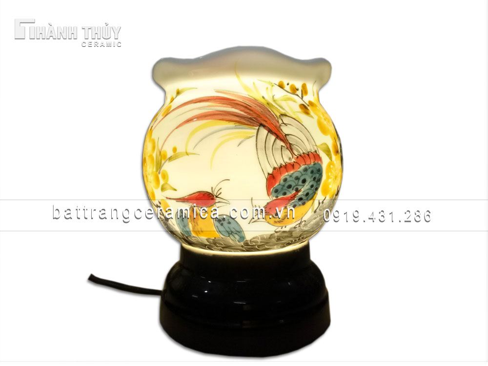 Đèn xông tinh dầu chim Trĩ miệng loe quà tặng sang trọng