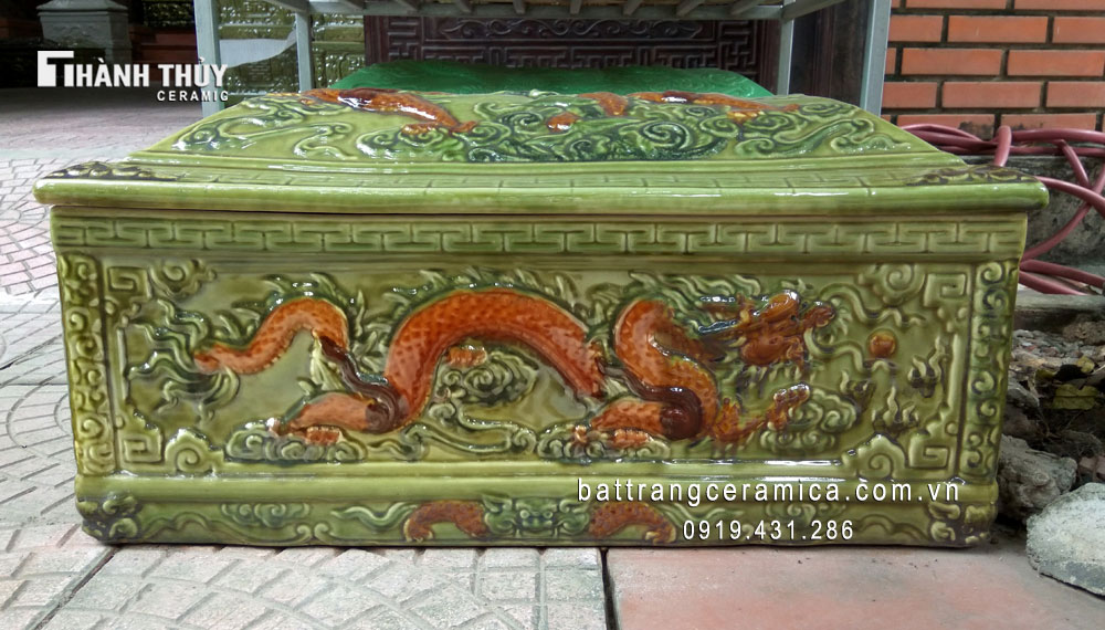 Quách tiểu sứ Bát Tràng Rồng nổi hổ phách cao cấp đẹp mê ly Quách tiểu sứ Bát Tràng Rồng nổi hổ phách cao cấp đẹp mê ly