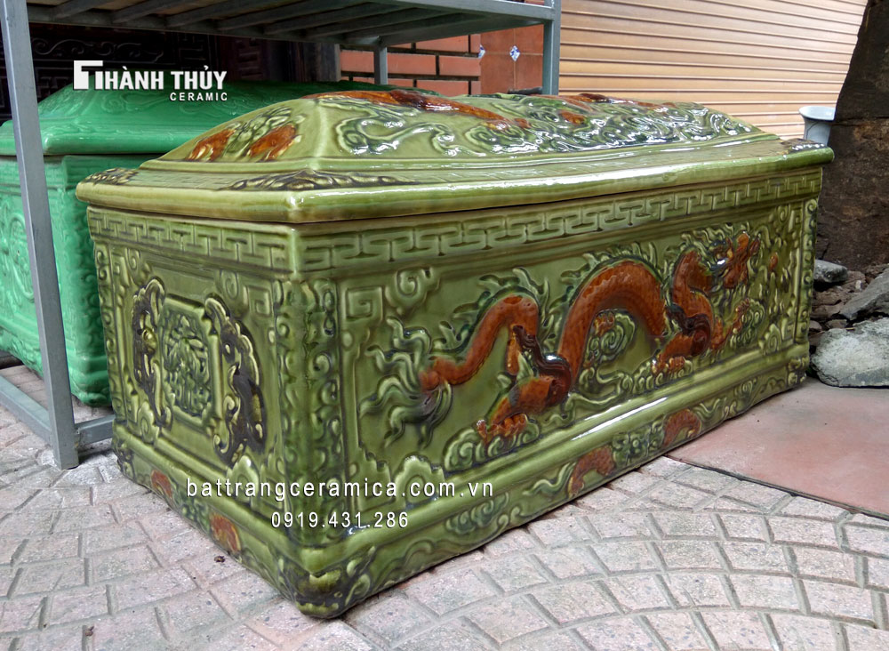 Quách tiểu sứ Bát Tràng Rồng nổi hổ phách cao cấp đẹp mê ly Quách tiểu sứ Bát Tràng Rồng nổi hổ phách cao cấp đẹp mê ly