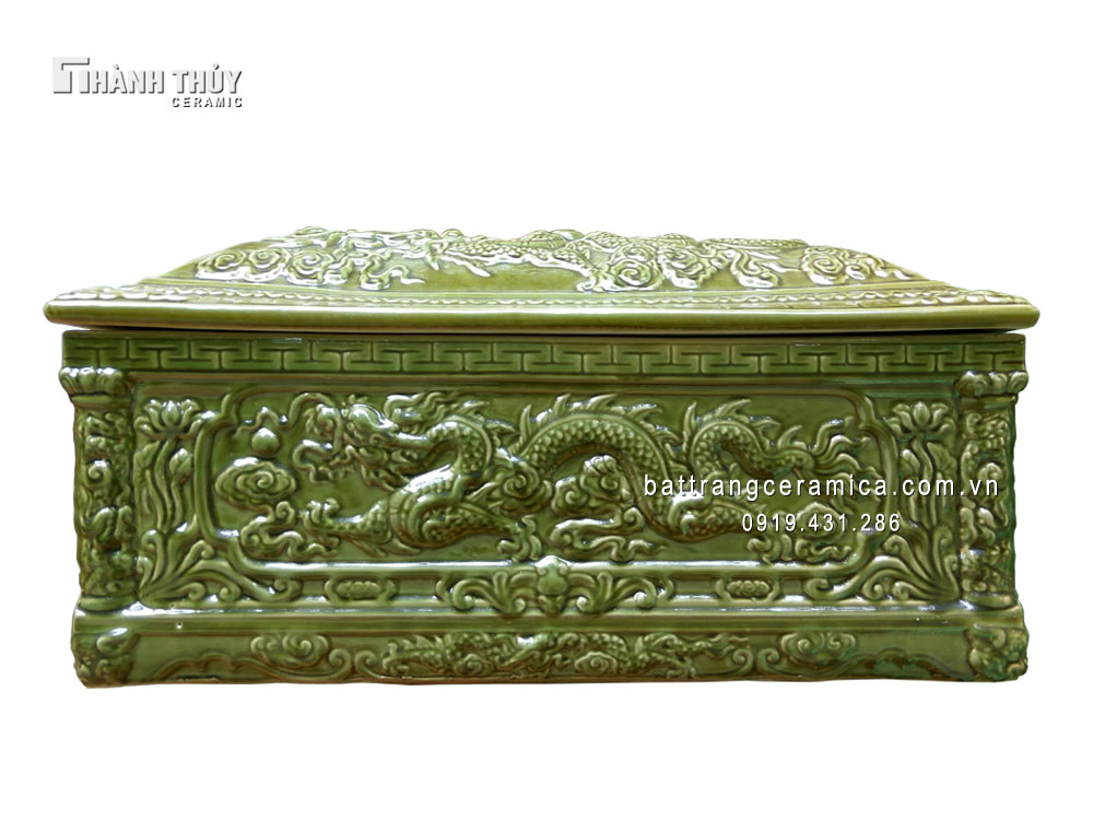 Quách Tiểu Rồng Men Xanh Thạch Anh Cao Cấp Phong Thuỷ Sang Trọng 