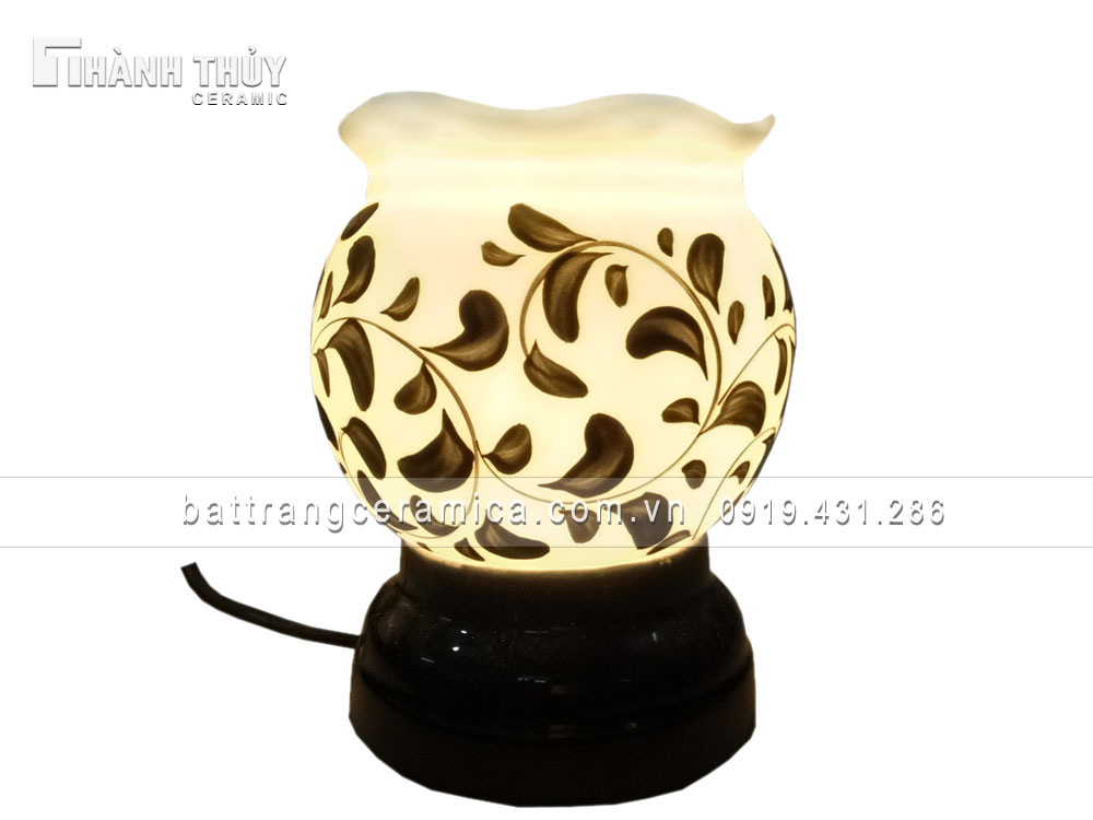 Đèn xông tinh dầu mini miệng loe hoa dây trang trí dịu dàng