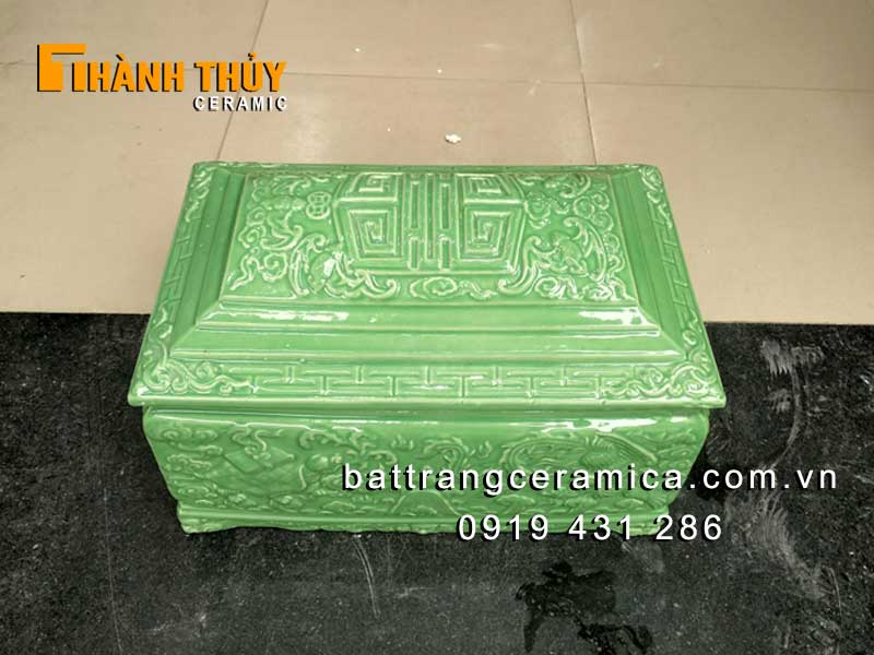 Hủ đựng tro cốt tứ linh xanh ngọc Bát Tràng sang trọng Hủ đựng tro cốt tứ linh xanh ngọc Bát Tràng sang trọng