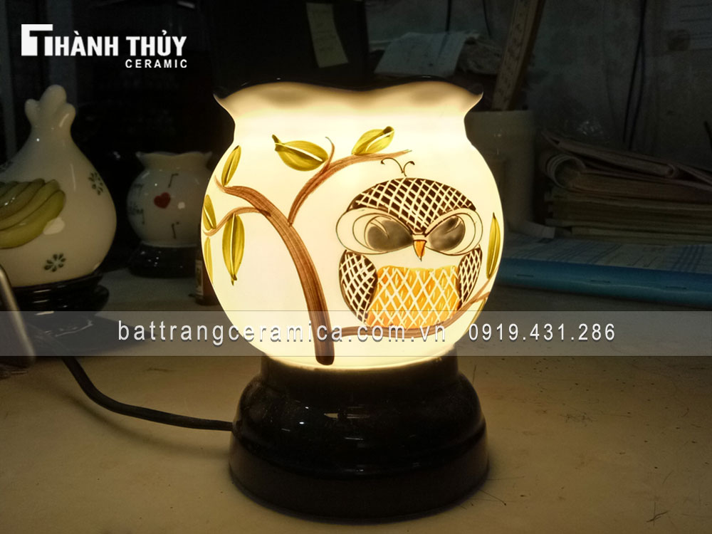 Đèn xông tinh dầu Cú Mèo mini tiện lợi quà tặng độc đáo