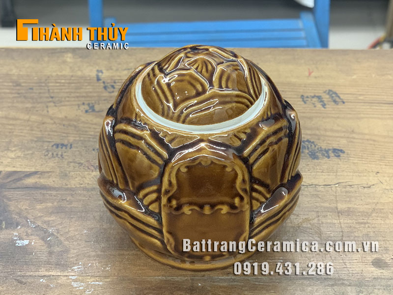 Hũ tro cốt búp sen nâu sứ Bát Tràng cao cấp tiết kiệm chỗ Hũ tro cốt búp sen nâu sứ Bát Tràng cao cấp tiết kiệm chỗ