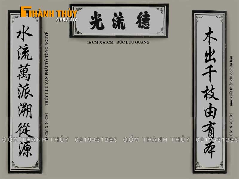 Bia câu đối lăng mộ sứ Bát Tràng bền đẹp giá tốt