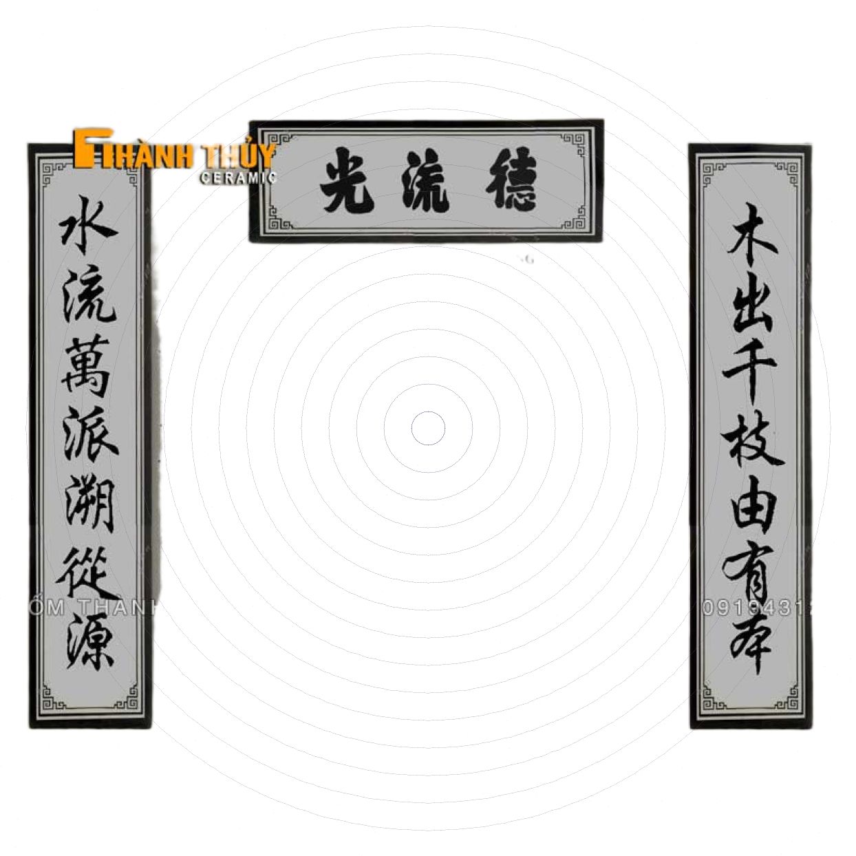 Bia câu đối lăng mộ sứ Bát Tràng bền đẹp giá tốt 