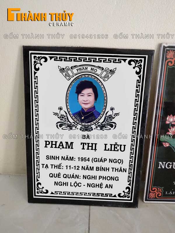 Bia mộ sứ 30x40cm ảnh nền trắng cao cấp giá rẻ giao nhanh 