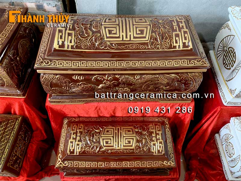Quách Tứ Linh hoàng thổ nhũ vàng Bát Tràng cao cấp siêu bền
