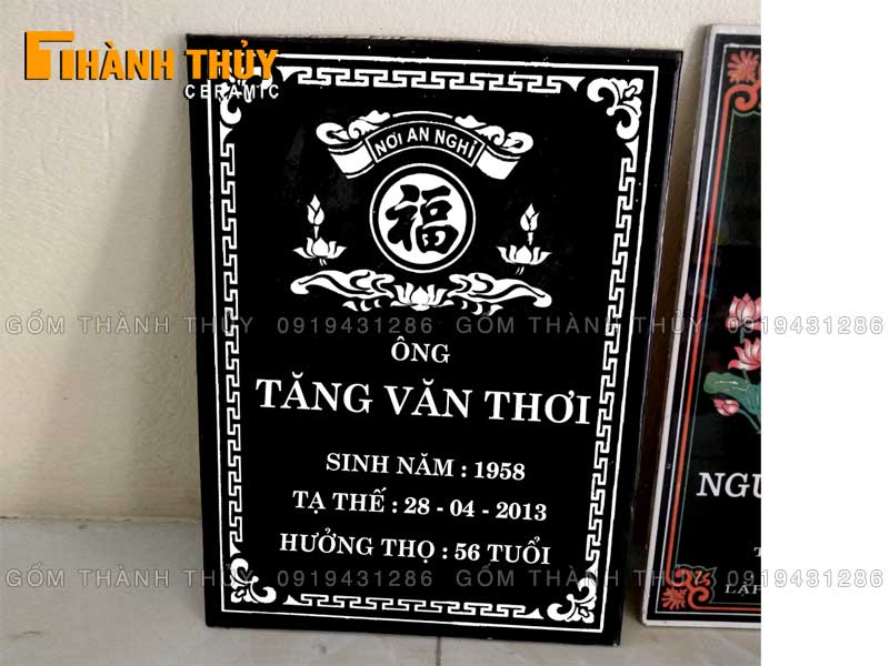Bia mộ sứ Bát Tràng 30x40cm sang trọng uy tín giao nhanh Bia mộ sứ Bát Tràng 30x40cm sang trọng uy tín giao nhanh