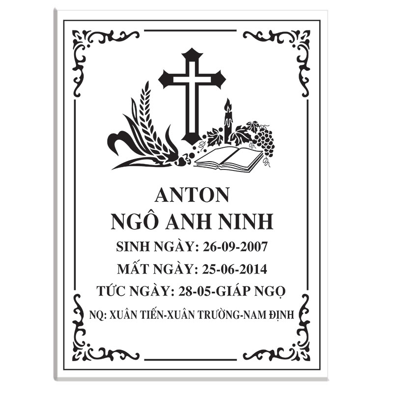 Bia mộ sứ Bát Tràng công giáo bền đẹp, giá tốt, giao nhanh 