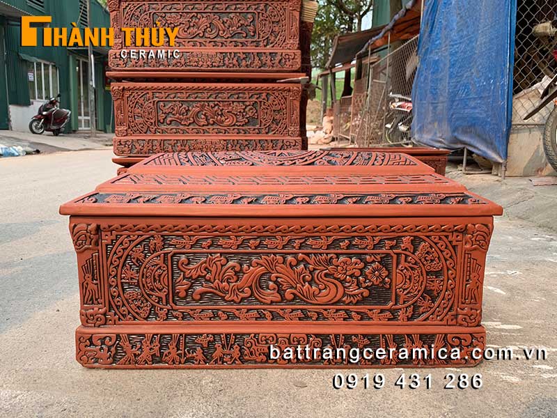 Bộ quách tiểu sành cao cấp Bát Tràng đẳng cấp sang trọng 