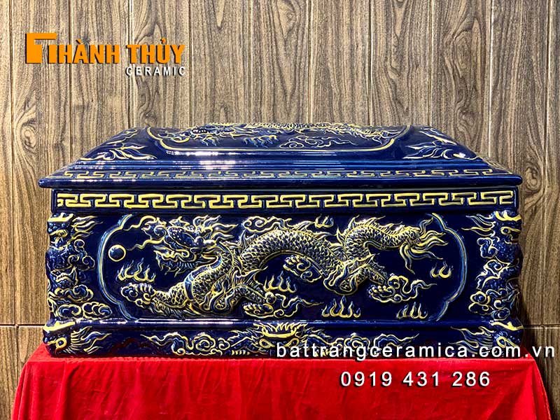 Tiểu quách Bát Tràng rồng xanh hoàng thủy tinh xảo bền đẹp