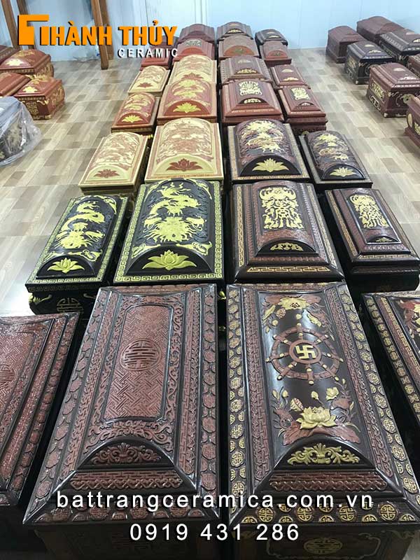 Tiểu quách sành Liên Hoa Cát Tường Bát Tràng cao cấp sang trọng