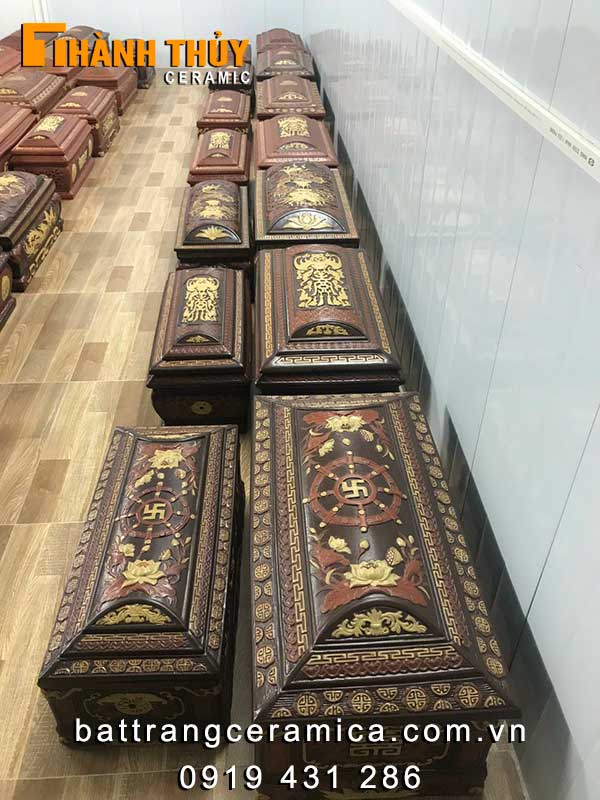 Tiểu quách sành Liên Hoa Cát Tường Bát Tràng cao cấp sang trọng