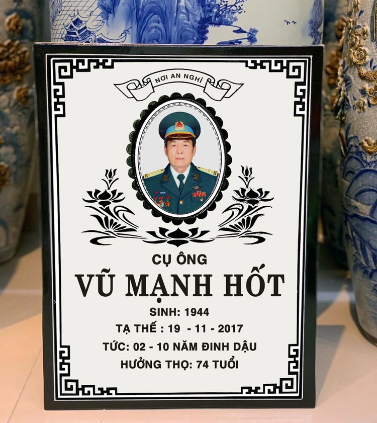 Bia mộ sứ Bát Tràng đẹp cao cấp kèm ảnh, bền bỉ lâu dài