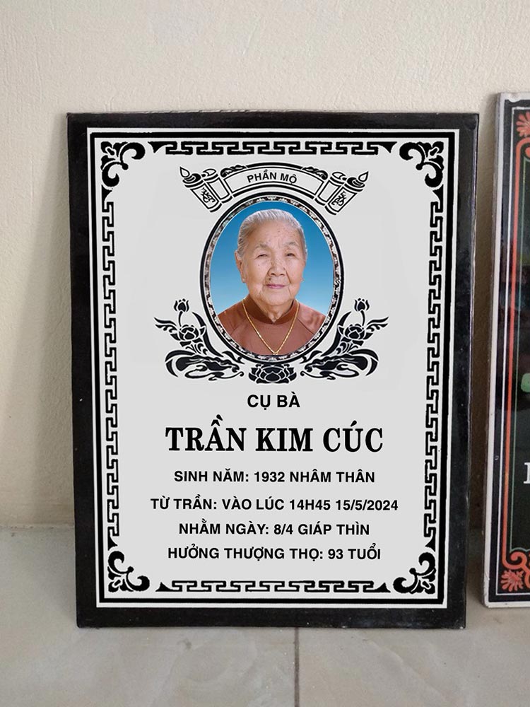 Bia mộ sứ Bát Tràng đẹp cao cấp kèm ảnh, bền bỉ lâu dài