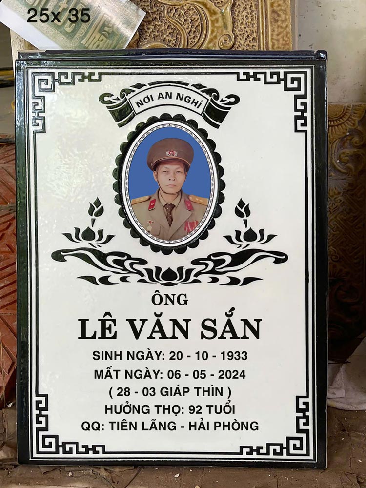 Bia mộ sứ Bát Tràng đẹp cao cấp kèm ảnh, bền bỉ lâu dài