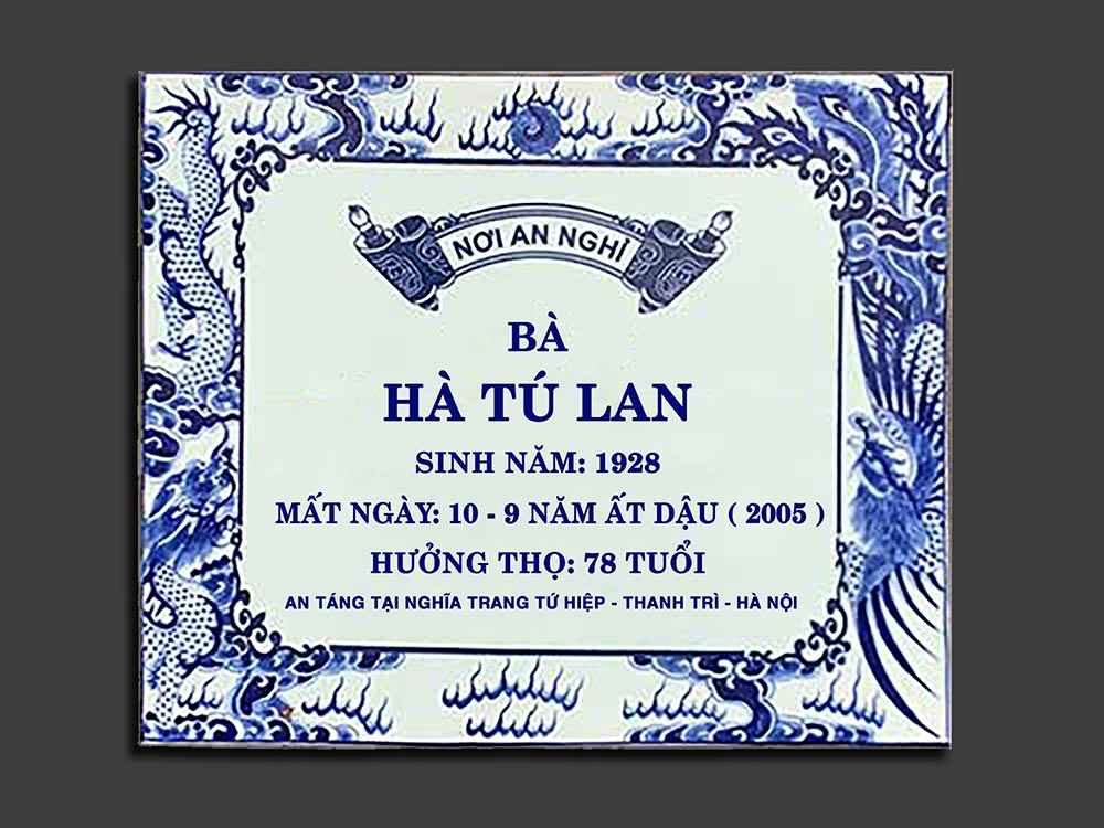 Bia mộ gốm sứ cao cấp bền đẹp mẫu mã đa dạng giá tốt